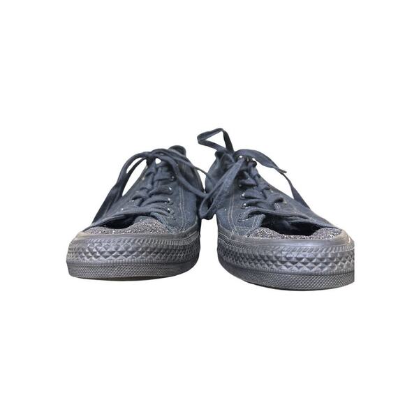 Converse Size 8.5 Navy Blue Glitter Toe Chuck Taylor Unique Skater Girly Sneaker - Picture 5 of 9